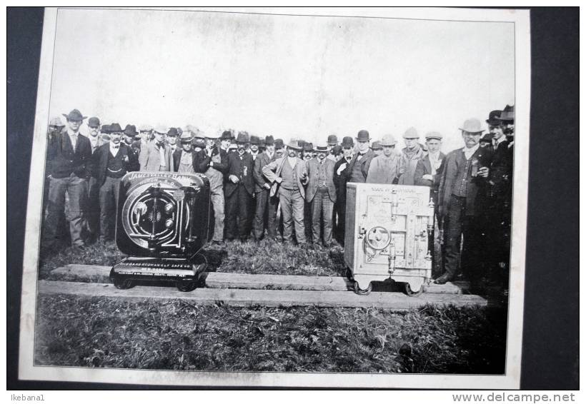 A historic bank vault displayed with its makers
